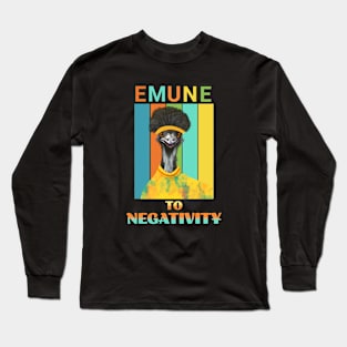 Punny Emu - Emune To Negativity Long Sleeve T-Shirt